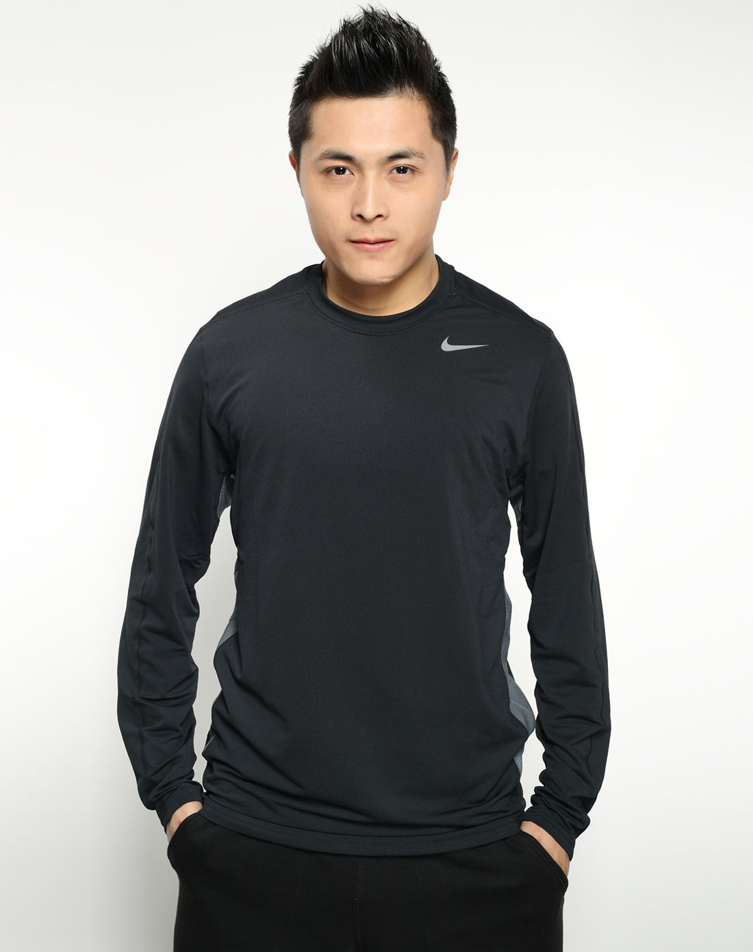 耐克nike男装专场-男子黑色长袖t恤