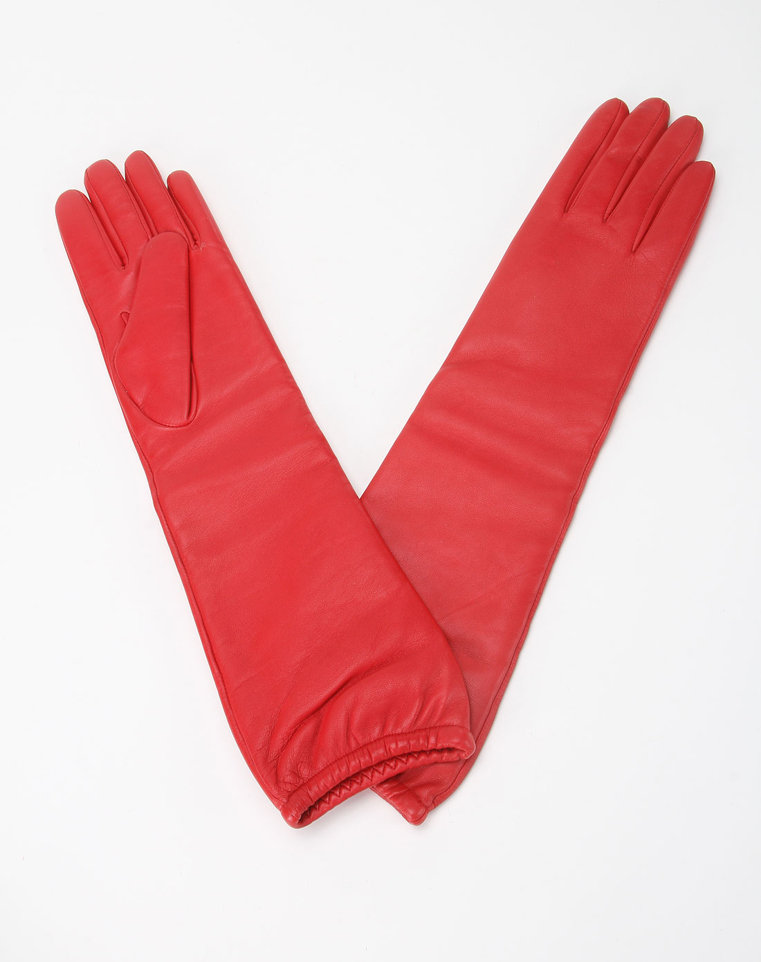 红色时尚皮手套