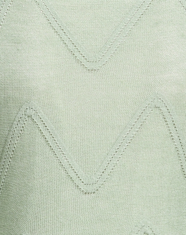 清新可人豆绿色长袖针织连衣裙