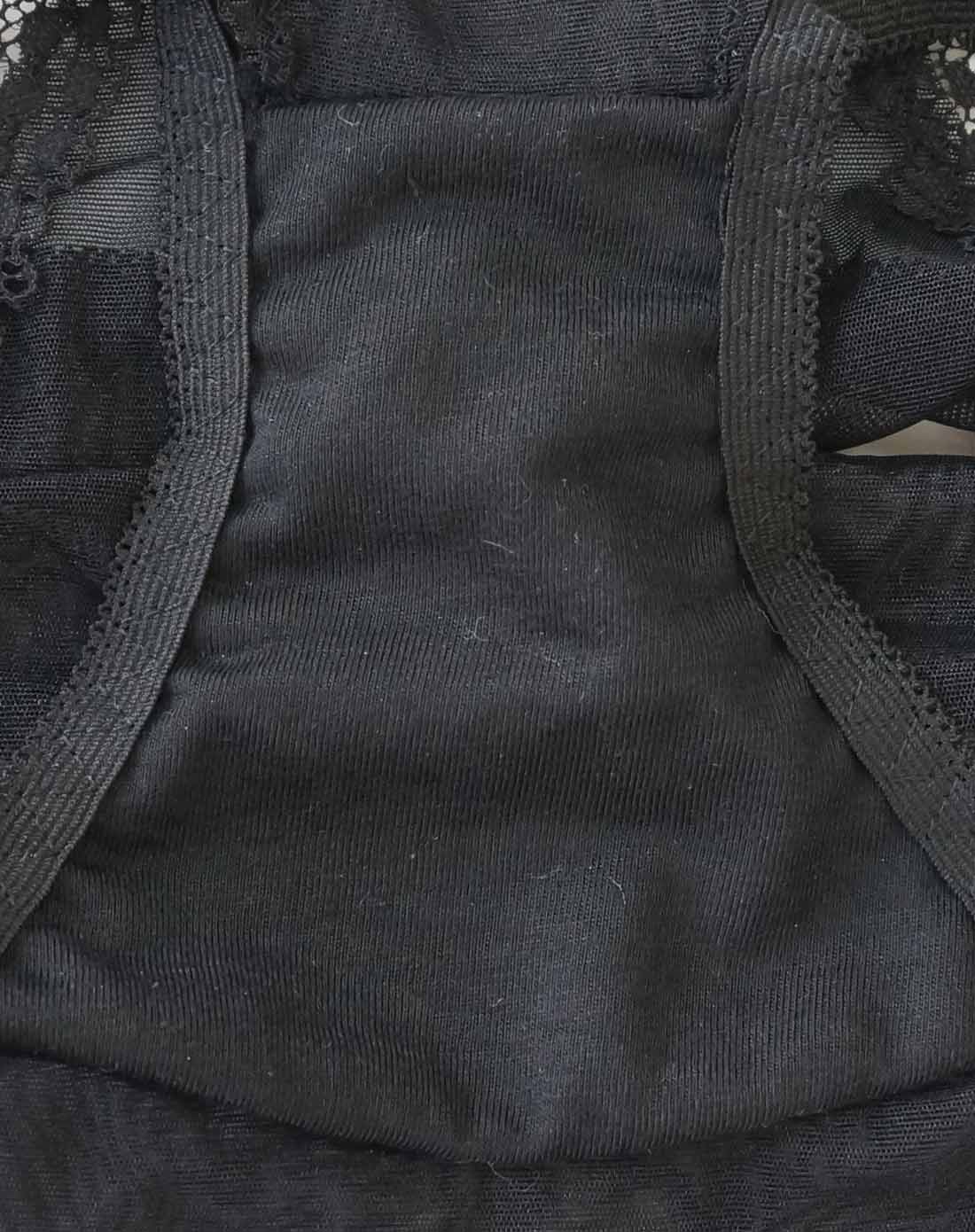 黑色精致蕾丝平角内裤