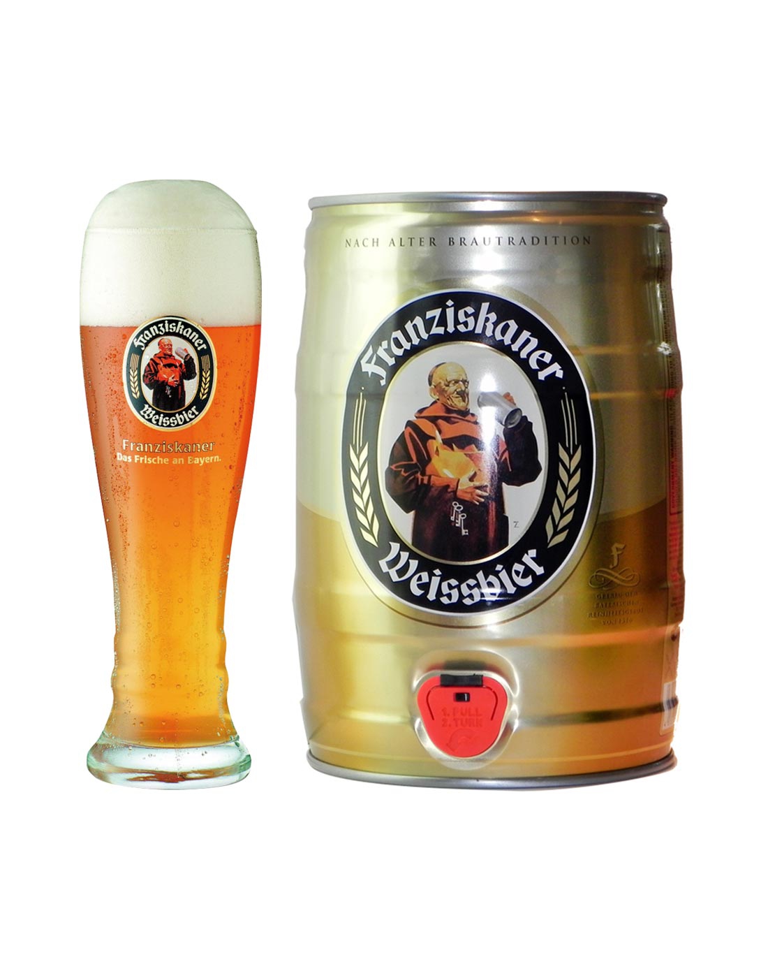 franziskaner德国进口啤酒教士纯麦啤酒5l1桶