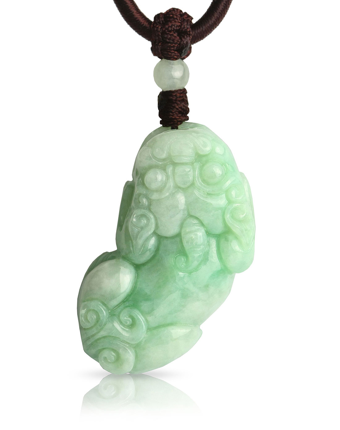 王廷珠宝中性绿色阳绿翡翠A货貔貅吊坠CC2012043_唯品会