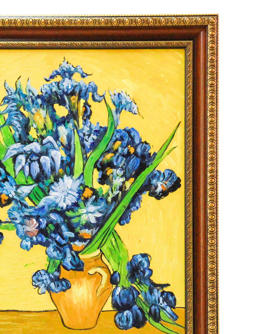 纯手绘著名油画-梵高花瓶里的鸢尾花