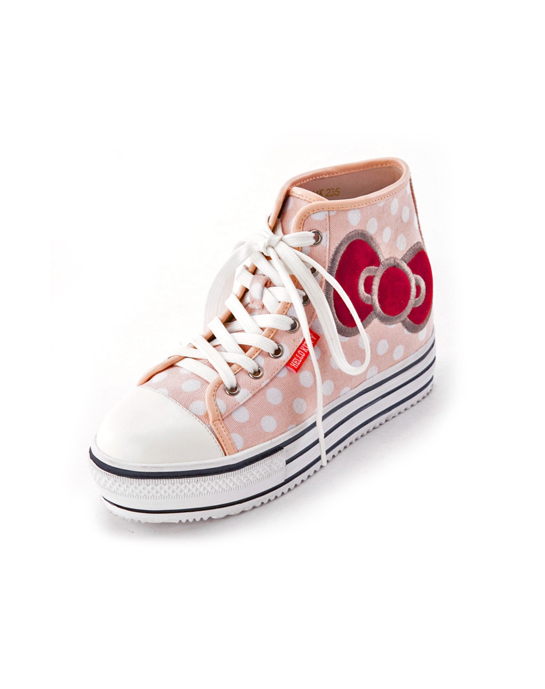grace gift6767hellokitty粉色电绣蝴蝶结内增高-