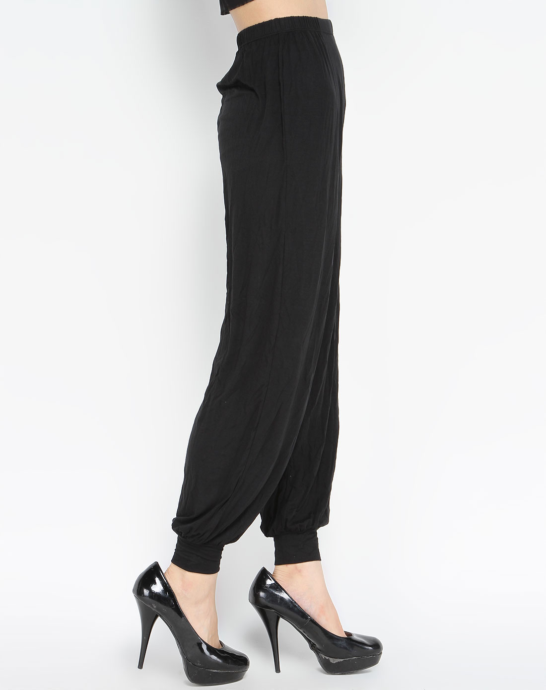 寓美女款黑色风尚灯笼裤3146001_唯品会