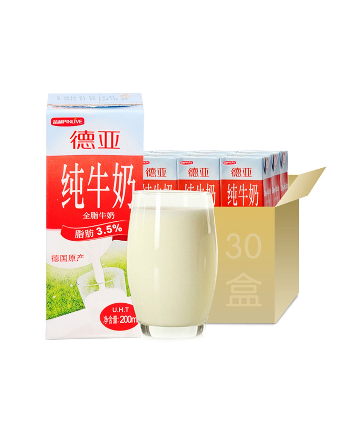 德亚 全脂牛奶200ml*30