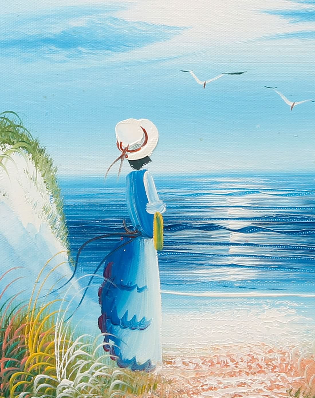 [直降]纯手绘油画《沙滩背景》