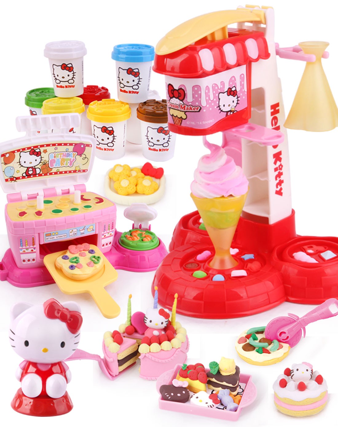 hellokitty蛋糕甜品屋彩泥套装(三套大模具)