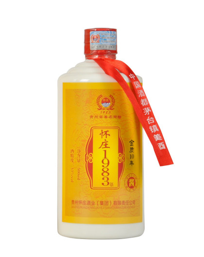 酱香经典怀庄1983老金质十年53酱香型白酒500ml