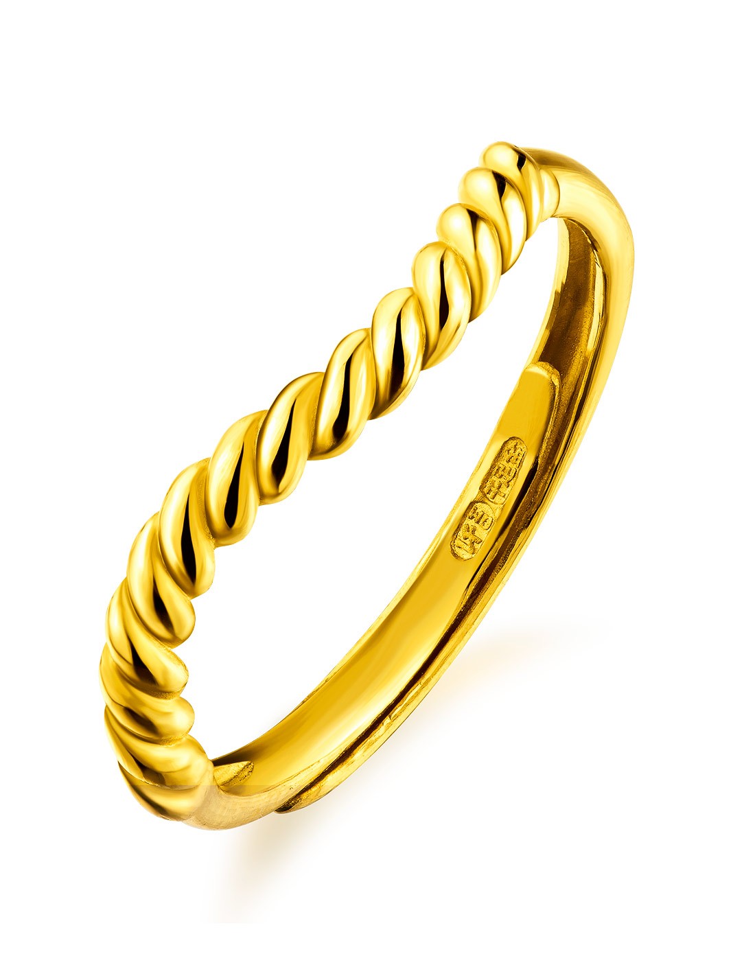 六福珠宝lukfook jewellery专场足金麻花黄金戒指(计价)3.