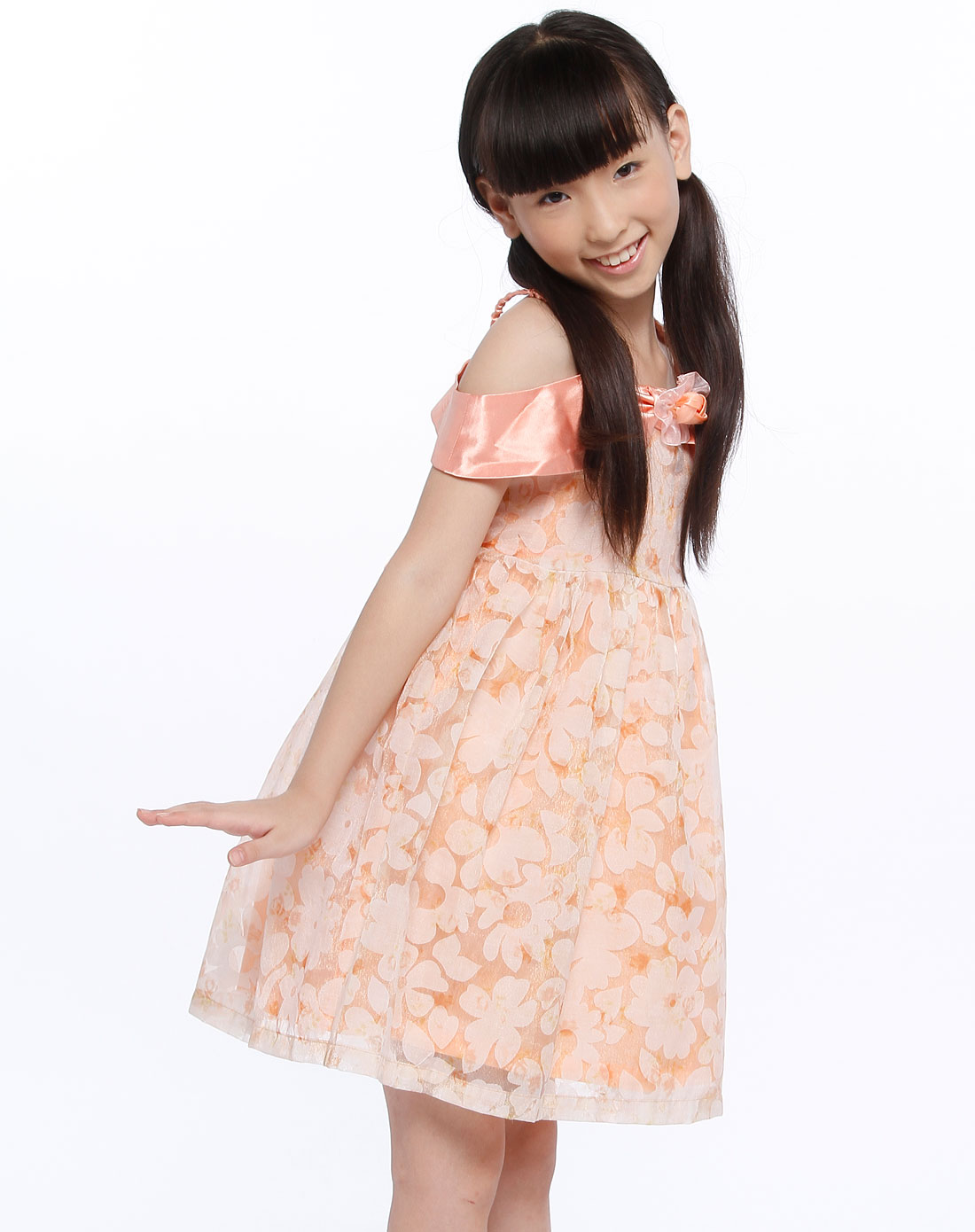噜噜贝尔<em>女童</em>橙色<em>裙子</em>q72010o