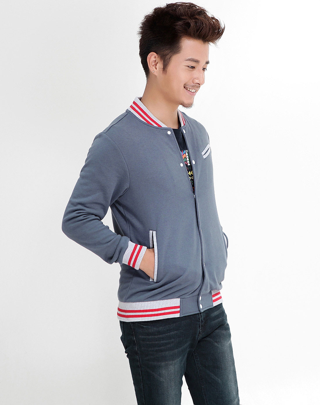 <em>立领开衫卫衣</em>qa2042-蓝色