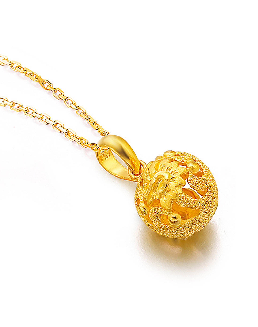 周大福chow tai fook珠宝-婚嫁龙凤呈祥黄金吊坠