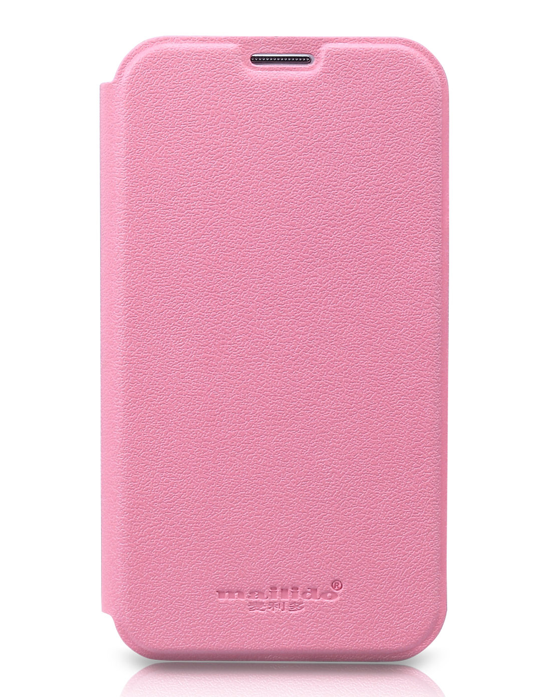 iphone5左右翻磨砂皮纹手机皮套 粉色