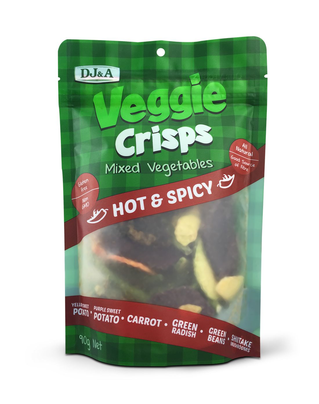 澳洲dj&a 天然有机蔬菜干veggie crisps混合脆片辣味90g