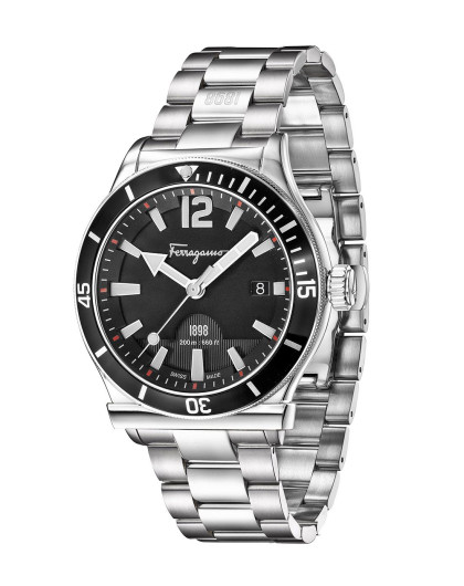 男款ferragamo 1898 sport蓝宝石水晶镜面手表