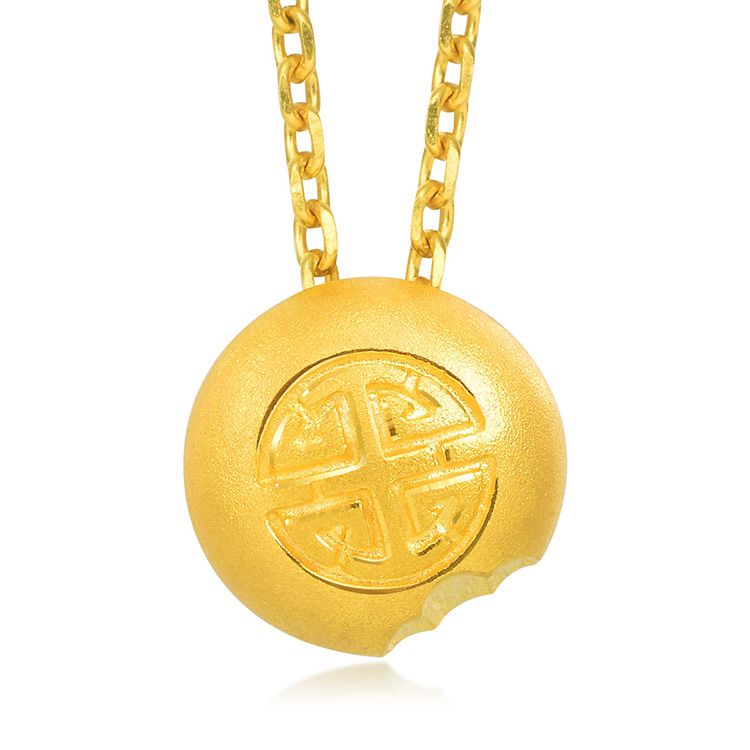 周生生 足金点睛品吉祥系列禄字圆饼吊坠(定价)(不含项链)