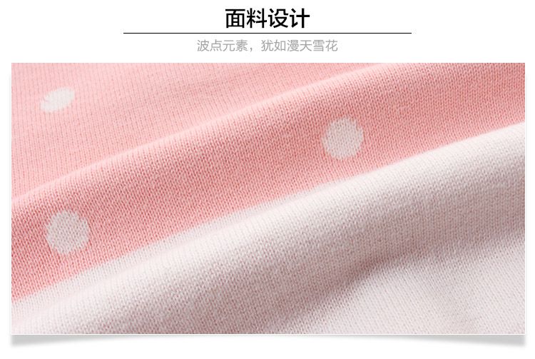 女童冰粉色童圆领长袖衫
