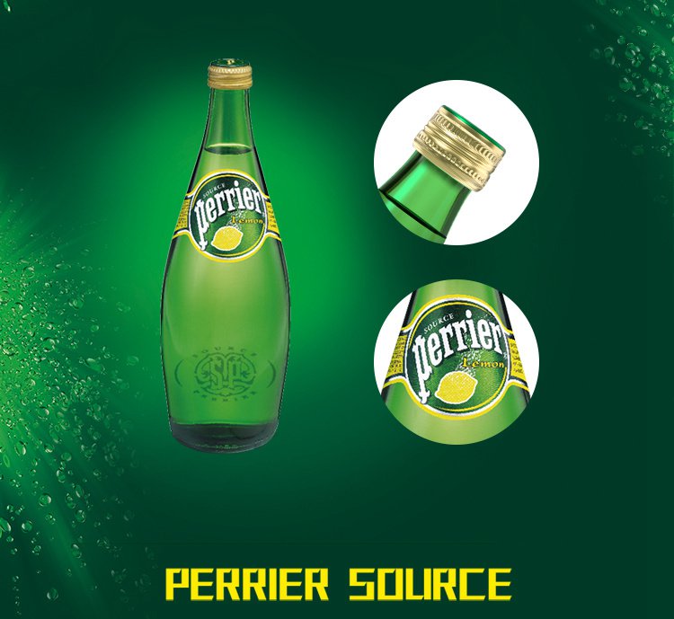 法国巴黎perrier有气矿泉水柠檬味750ml*12