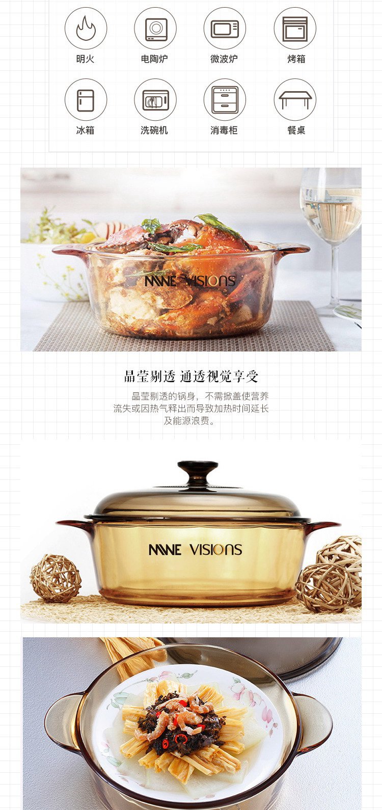 mwe康宁联名款325l超耐热玻璃锅