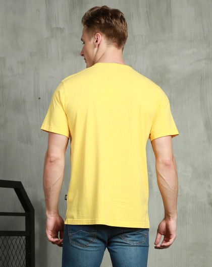 纯棉透气 男款黄色短袖t恤