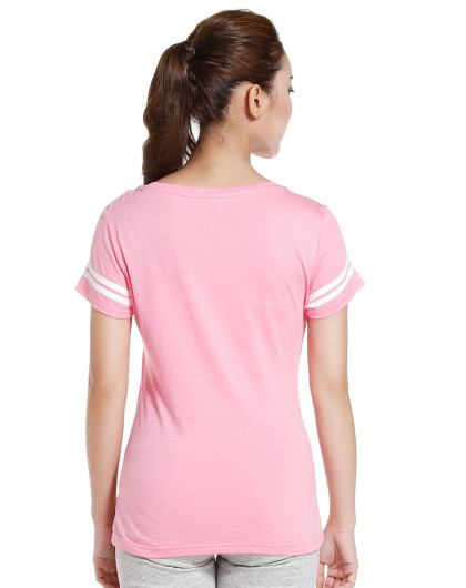 轻薄快干 女款浅粉色短袖运动t恤 运动生活系列