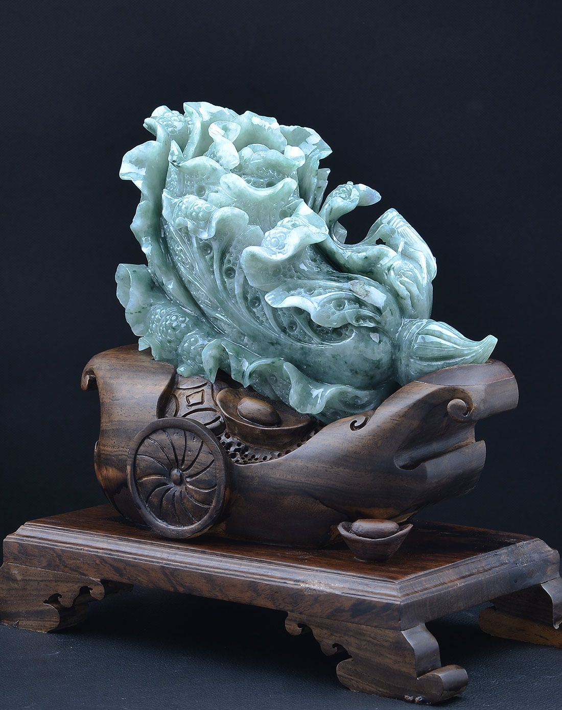 亿珍阁玉石专场巧雕天然翡翠白菜摆件PPABX7256_唯品会