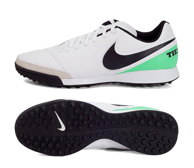 耐克nike tiempox genio ii leather tf 男子白足球鞋