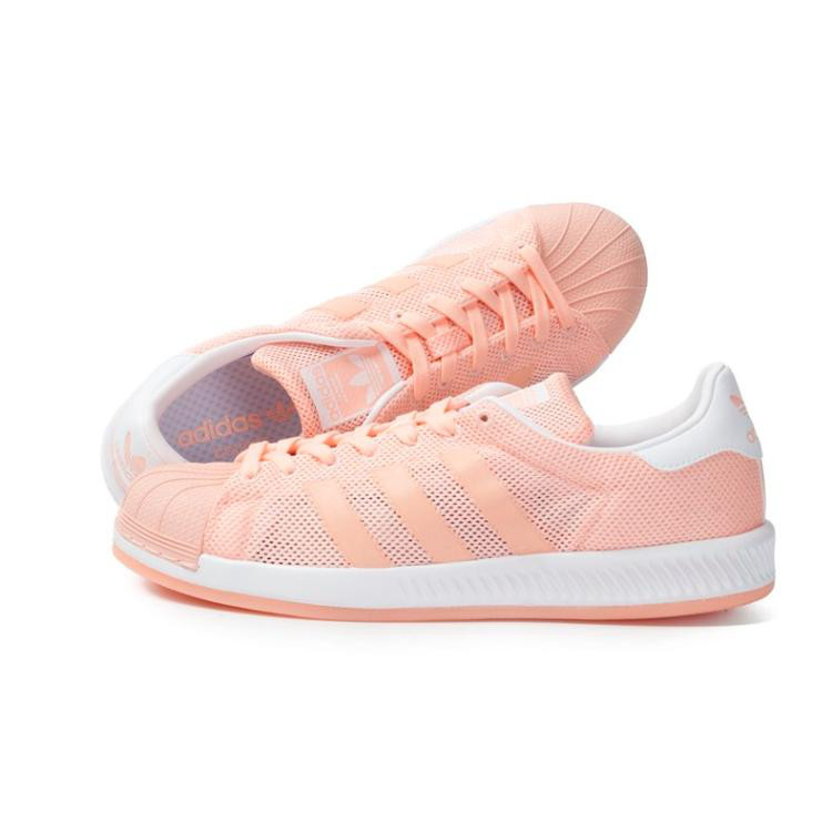 阿迪达斯adidas 三叶草时尚耐磨 男女款粉色休闲鞋