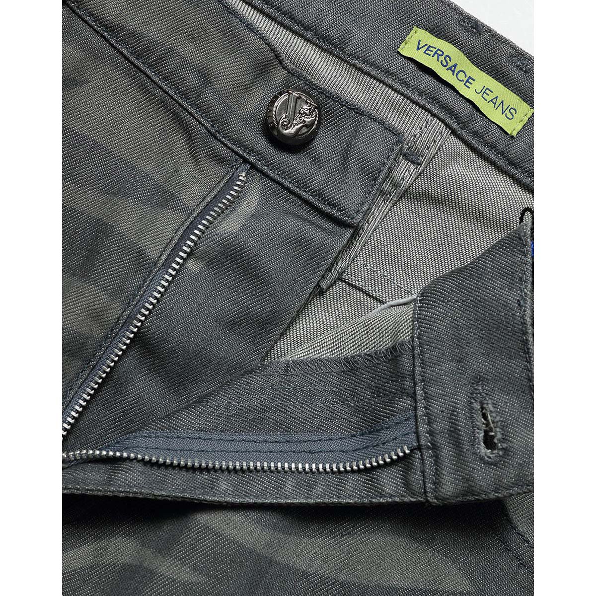 versace jeans男款直筒花纹休闲长裤牛仔裤