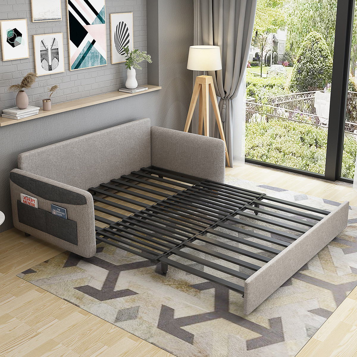 多功能沙发床客厅小户型抽拉两用简约现代推拉折叠多功能沙发床