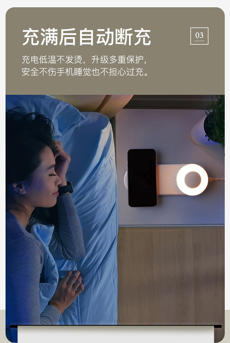智能led感应小夜灯卧室床头无线充电护眼睡眠灯过道走廊