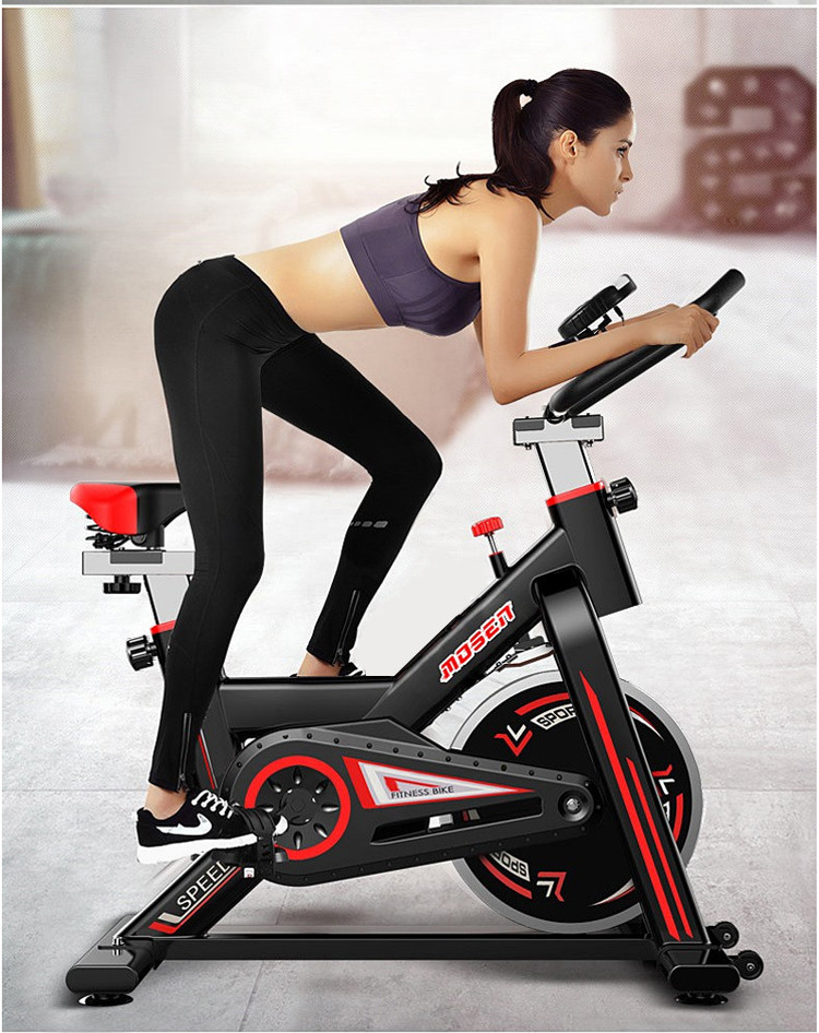家用健身车骑行动感单车 室内静音健身器材减肥豪华版 黑红色