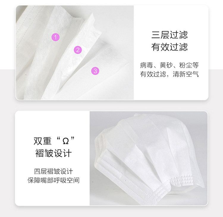 日本iris爱丽思一次性口罩透气防飞沫花粉雾霾粉尘过滤率高