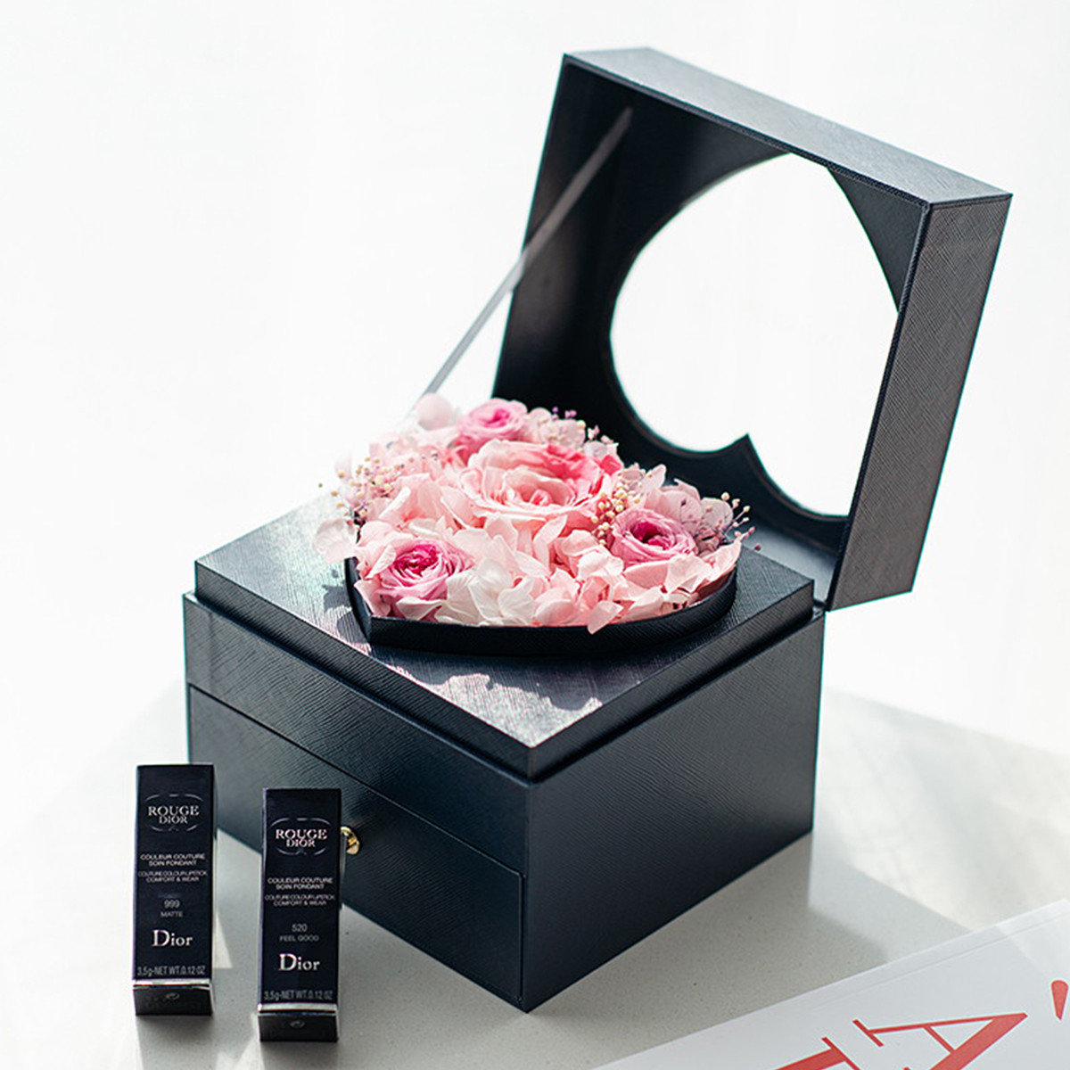 永生花唇膏口红迪奥烈艳蓝金dior520/999口红唇釉礼盒新品