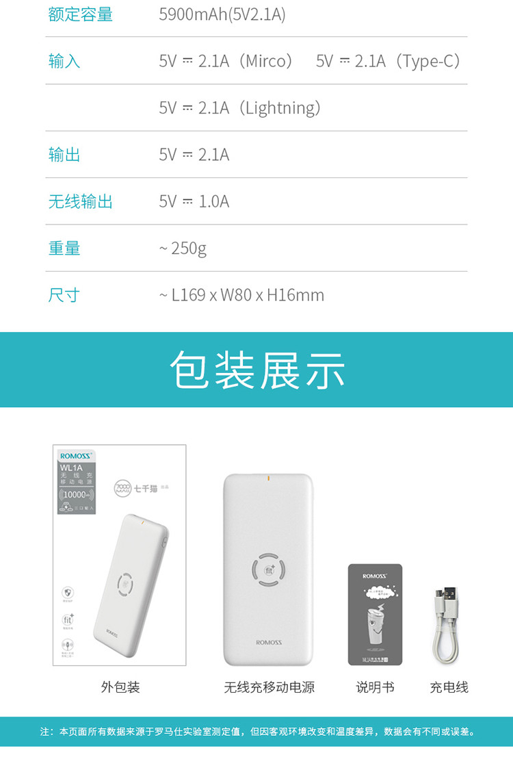 罗马仕10000毫安充电宝,罗马仕20000毫安充电宝 罗马仕 1万毫安超薄便携智能无线充电宝 苹果手机移动