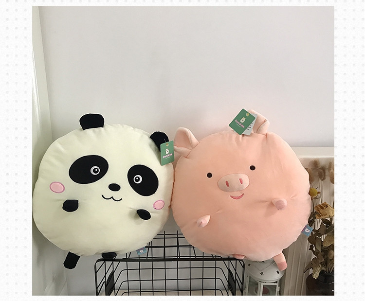 可爱小黄鸭粉猪熊猫青蛙柔软抱枕座椅卡通午睡靠垫