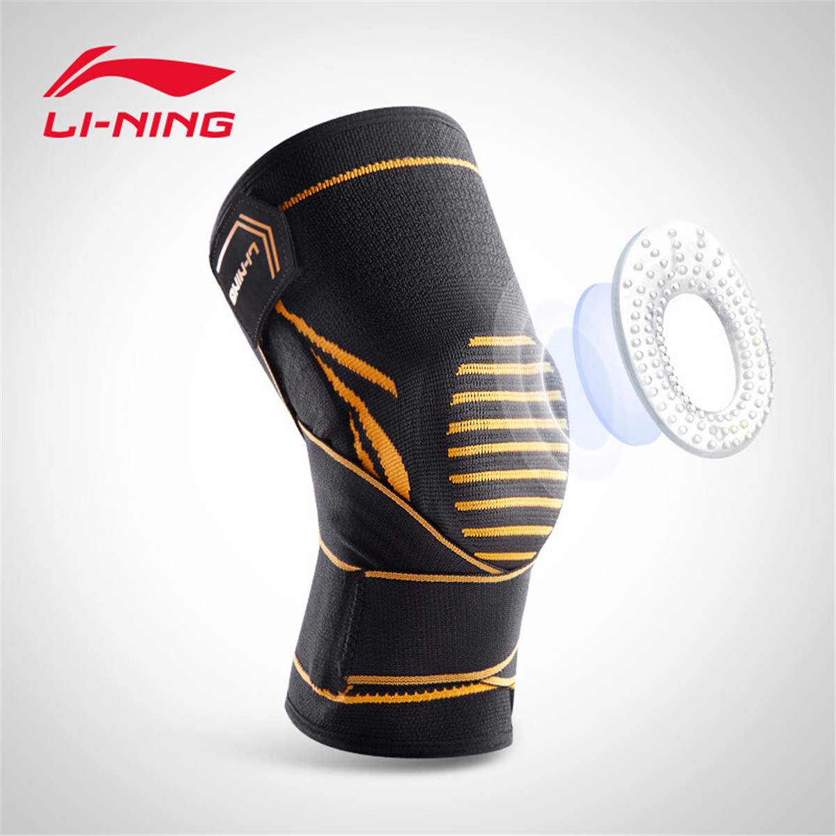 李宁(li-ning)李宁羽毛球专业运动护膝弹簧支撑硅胶保护关节跑步男女