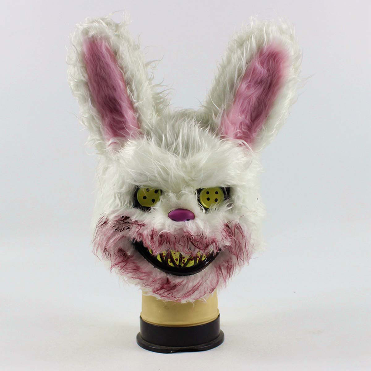 万圣节血腥兔子面具毛绒cos万圣节恐怖兔人面具对可爱动物面具