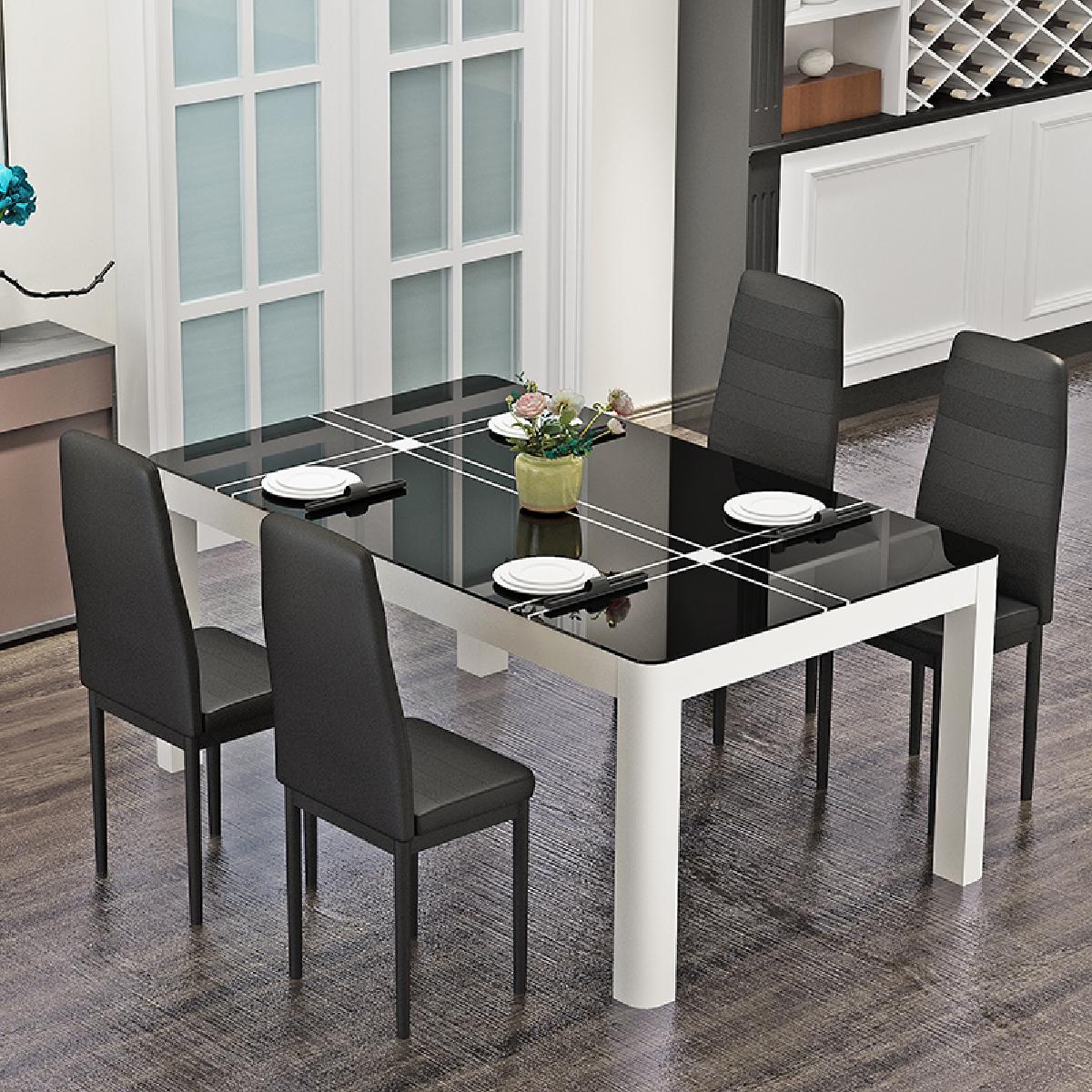 餐桌家用小户型简约现代长方形吃饭桌子餐厅桌椅组合