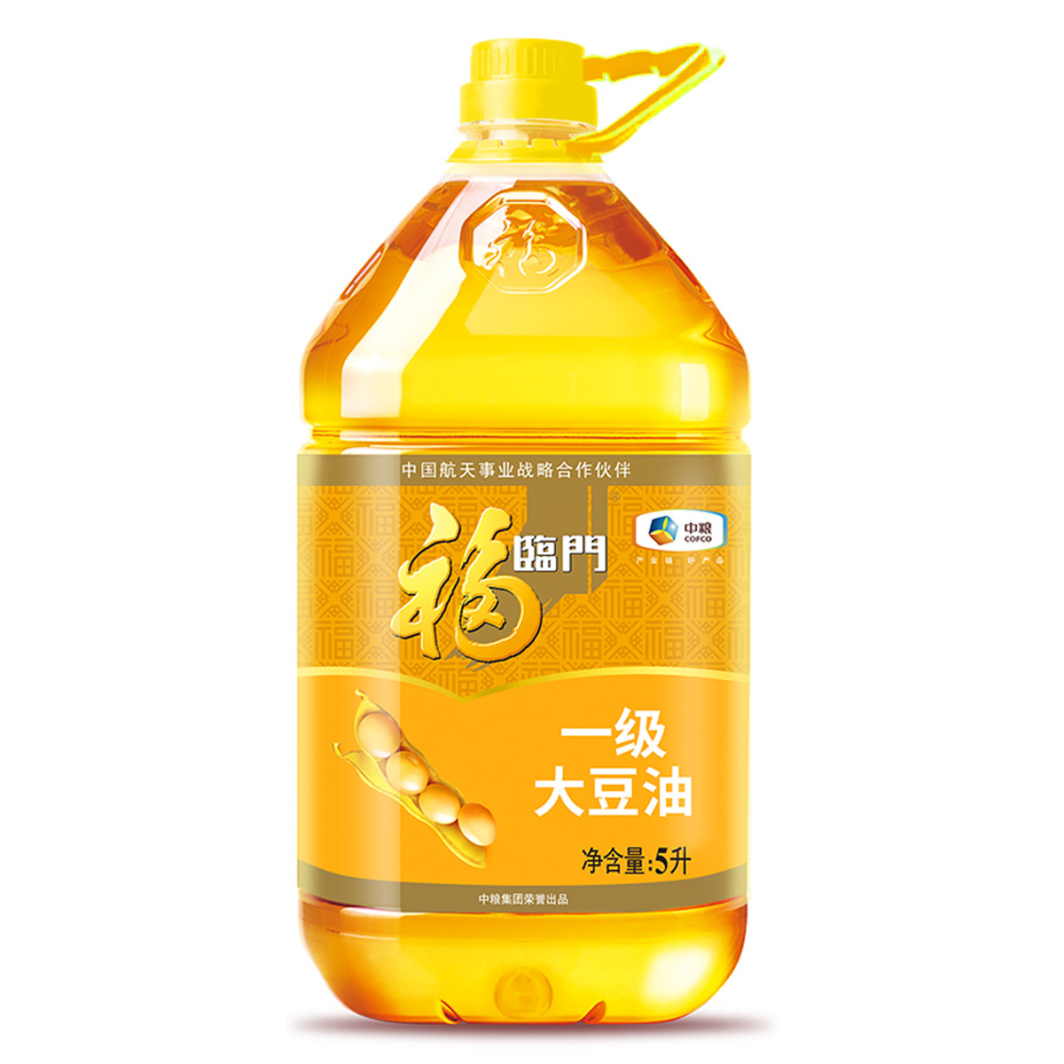 中粮福临门一级大豆油5l/瓶家庭桶装食用油