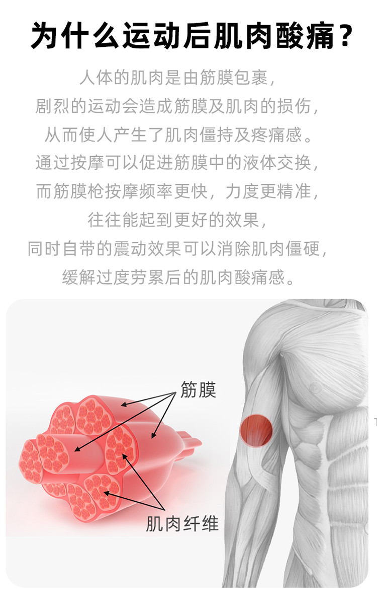 炫光灯筋膜枪深层肌肉放松按摩器筋膜机肌膜枪电动