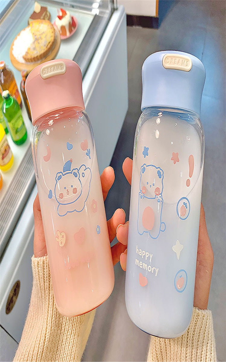 玻璃水杯女网红可爱便携杯子ins学生少女心高颜值