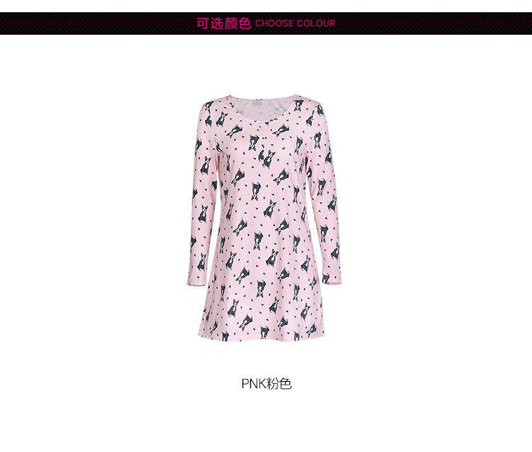 安莉芳旗下芬狄诗可爱小狗印花女士睡衣睡裙家居服fl7597