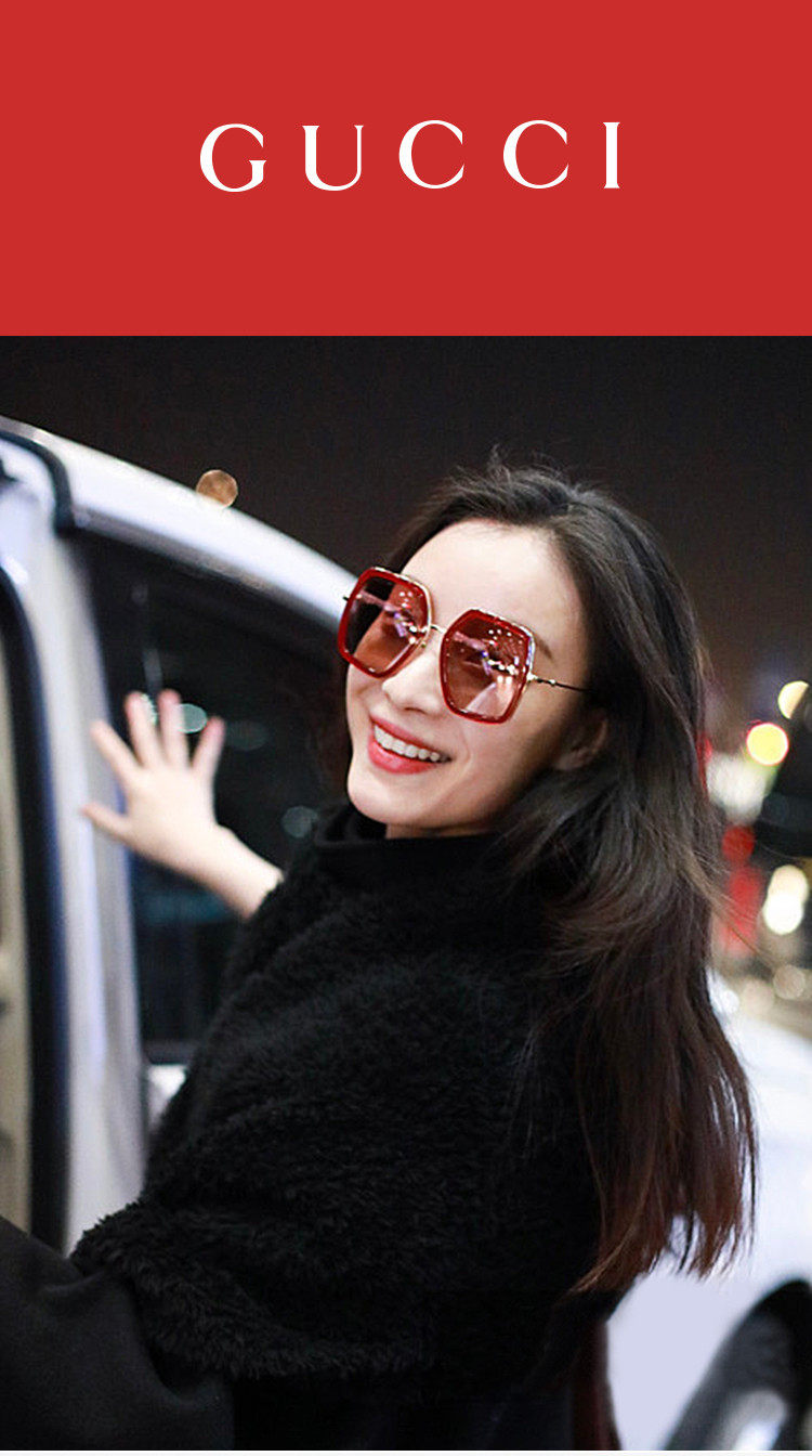 gucci古驰2019新年款中国红女款太阳镜 墨镜