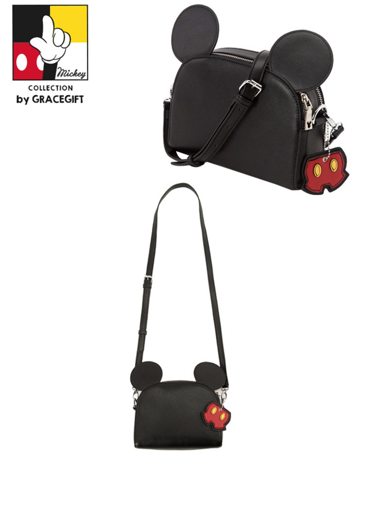 品牌名称: gracegift 商品名称: disney米奇吊饰相机包女士斜挎包黑色