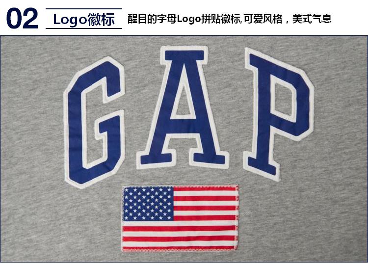 gap男装logo徽标旗帜图案圆领短袖t恤639002