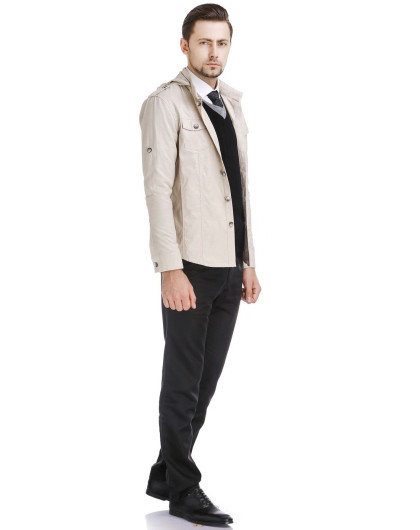 LEICI米色斯文轻薄长袖茄克502149002-101_唯