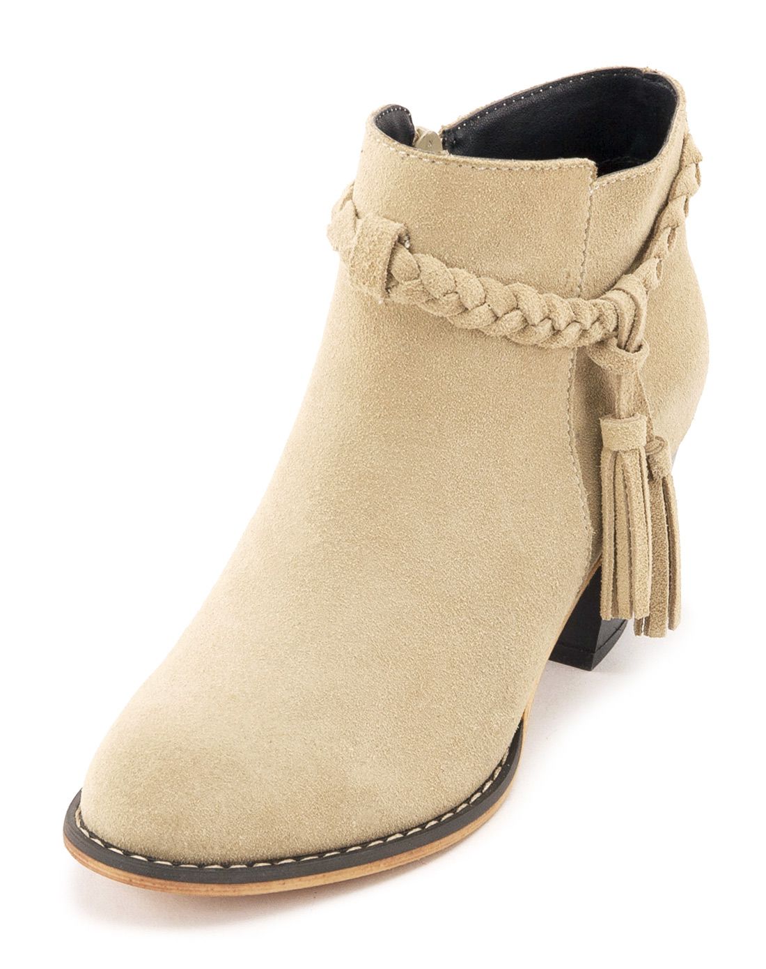 gracegift绳结流苏小短靴6agbm603-2p82_唯品会