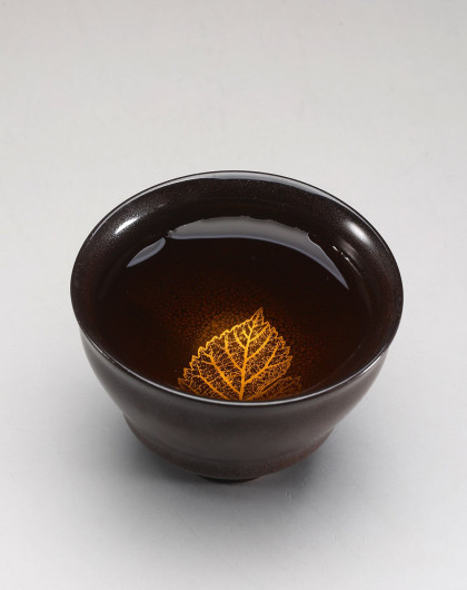 束氏 木叶天目高盏杯 复古个人品茗杯图片